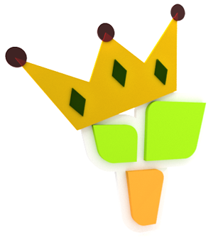 Carrot Logo mit Krone aufgesetzt