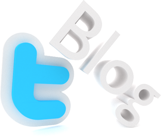 Twitter Logo und Blog Schriftzug